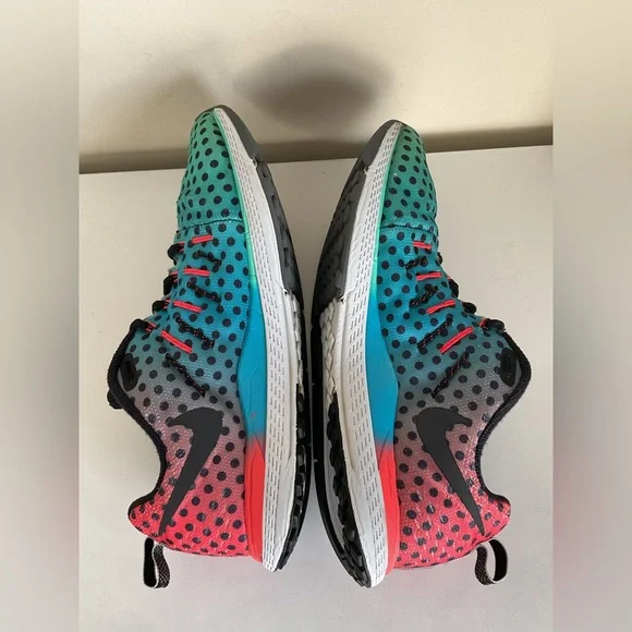 Nike Zoom Running Shoes Mens Size 9 Teal Black Red Athletic Trainer Lightweight - Picture 6 of 10